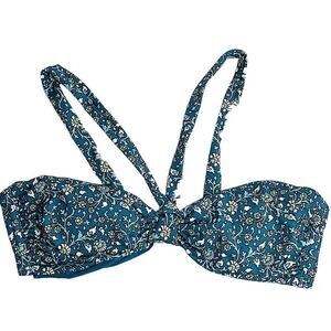 Ann Taylor Loft Swim Bandeau Bikini Top with Straps Floral Nwot Medium